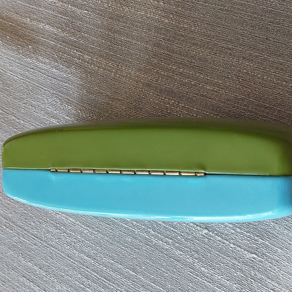 Kate Spade Two-Tone Eyeglass Case Blue & Green - Picture 7 of 11